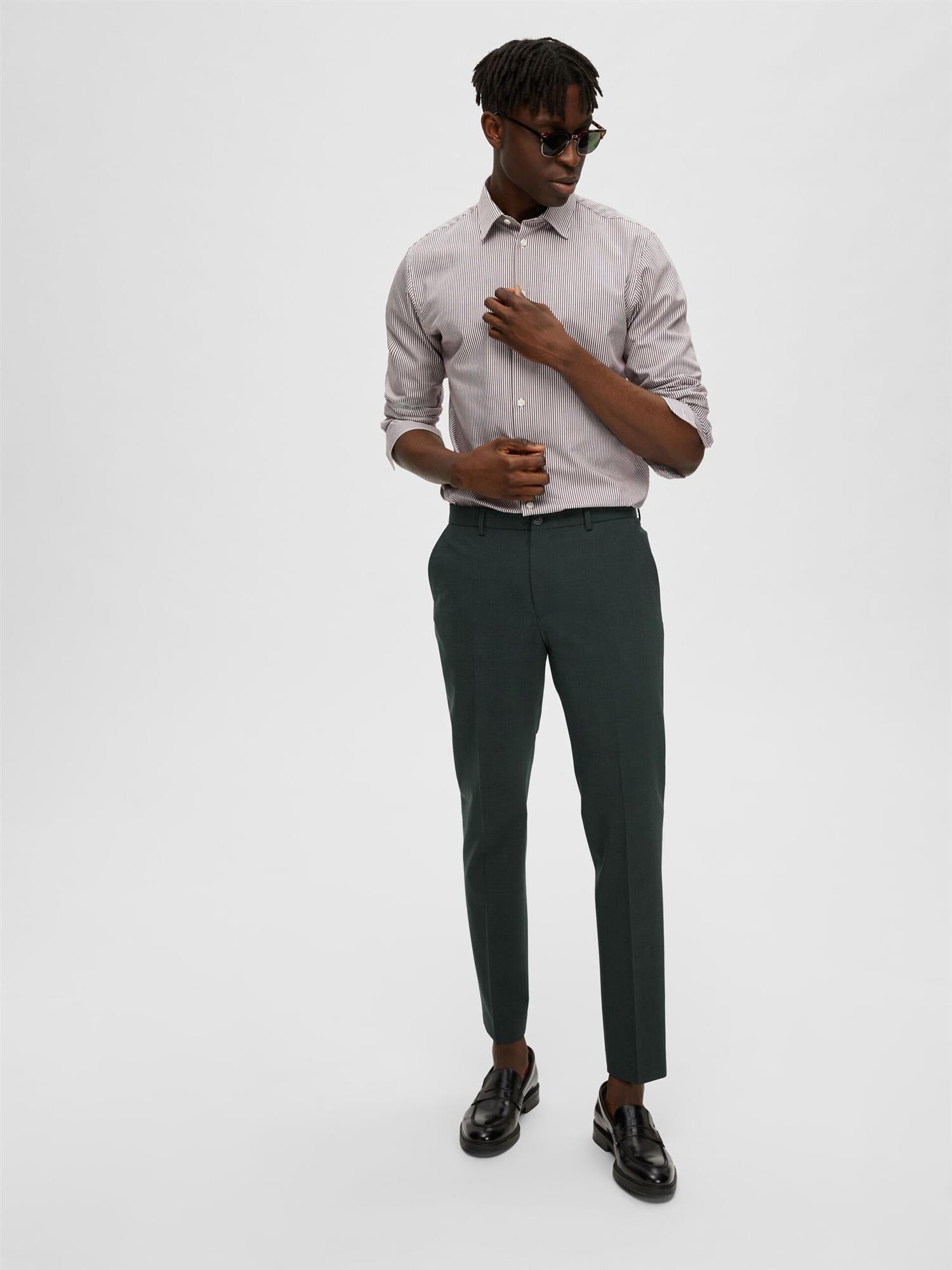 Slim elon dark green trouser